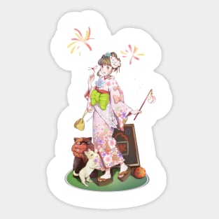 Yukata Girl Sticker